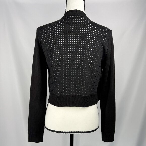 Tommy Hilfiger Perforated Black Shrug Cardigan, Size S - Picture 1 of 3